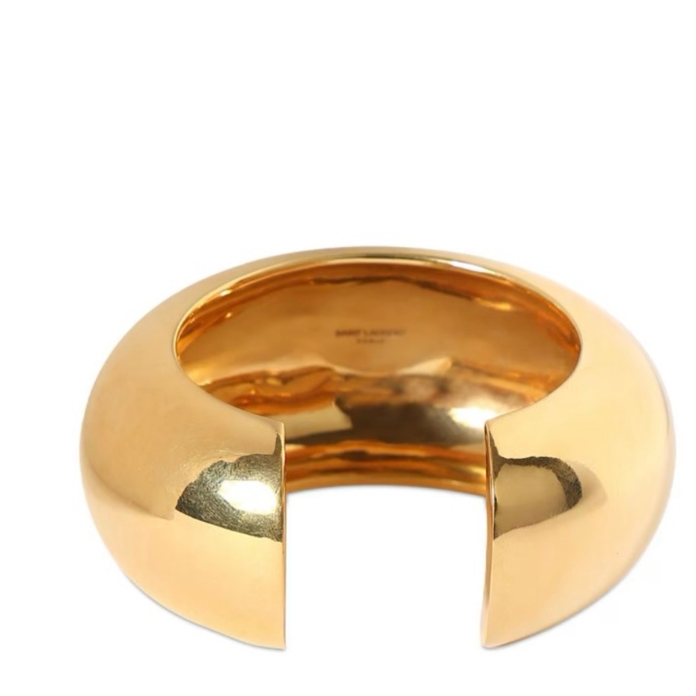 Saint Laurent Gold Minimalist Cuff Bracelet